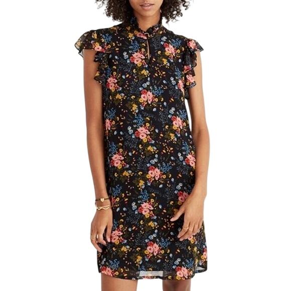 Madewell x No. 6 Silk Beacon Mini Dress in Garden Bouquet Floral Size 4 - Picture 1 of 16